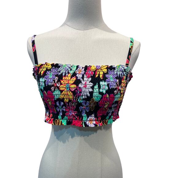 SALT COVE JUNIORS SZ LARGE BIKINI TOP PENNY LANE SMOCKED CONVERTIBLE MULTI NEW! - Picture 4 of 13